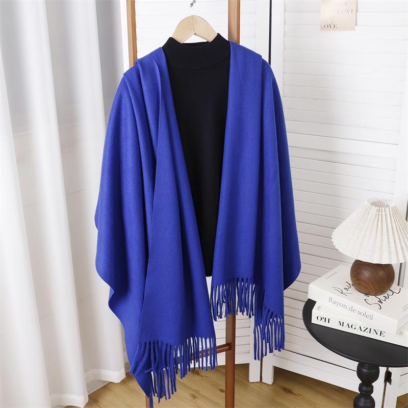 Winter Poncho Women Scarf Long Warm Cashmere Scarves Hijab Solid Lady Shawl Wrap Female Pashmina Bandana Head Scarfs NEW