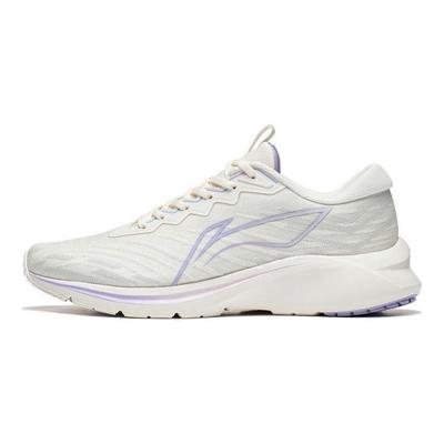 Li Ning Yun Que Chaussures de Running Confortables Antidérapantes Résistantes à l'Usure Respirantes Coupe Basse Femme sneaker Blanc Violet ARST034-2