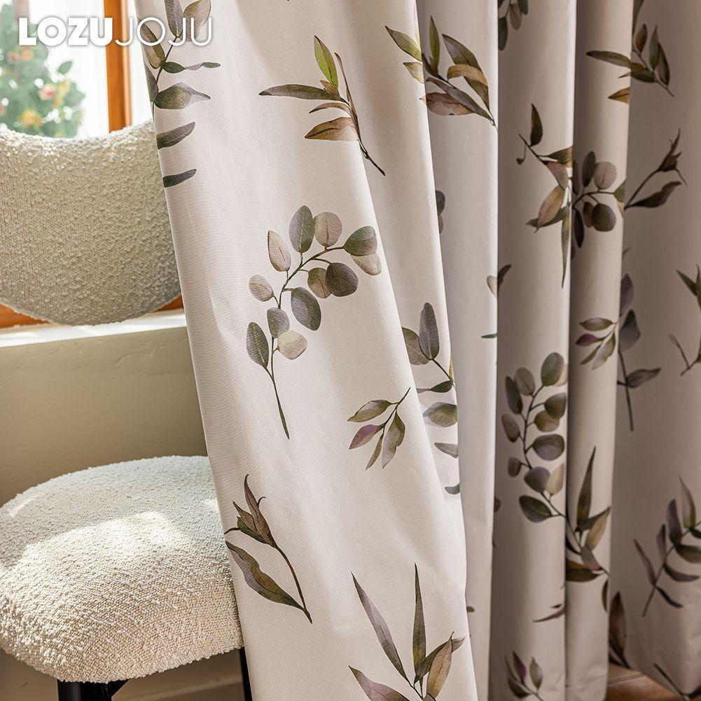 1pz LOZUJOJU Tende Oscuranti 100% Stile Campagna Americana Tende Stampate con Piante per Camera da Letto Soggiorno Finestra Balcone per Decorazione Casa