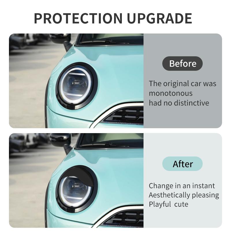 ABS Glossy And Matt Black Color Angry Eyelid For Mini Cooper F65 F66 Headlight Double Eyelid Exterior Decorative Car Accessories