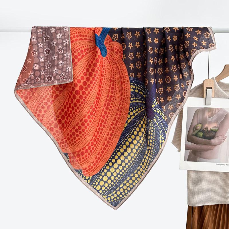 Polka dot double-sided heterochrome ethnic style retro 91 velvet large square scarf silk scarf women's spring and autumn warm shawl scarf scarf