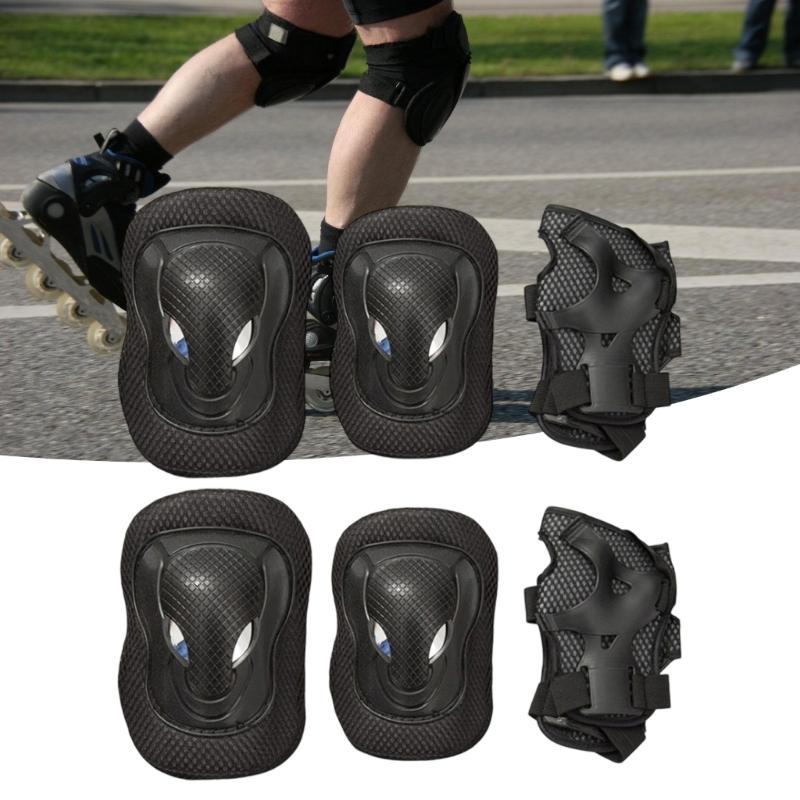 Thickened Protective Gear Set For Roller Skating Skateboarding Cycling With Adjustable Straps Breathable Padding 6PCS