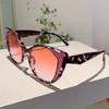 Popular Cat Eye Designer Sunglasses Leopard Decoration Gradient Women's Sun Glasses Ins Brand Trends Shades for Lady