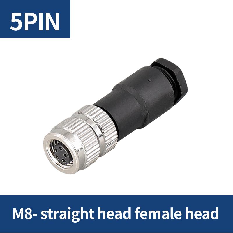 KRE 3/4/5/6/8 Pin Male Female Straight Aviation Plug Socket Sensor Cable M8 Waterproof Connectors