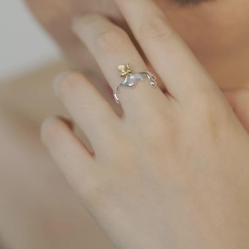 Korean Style Unique Bee Design Ring For Women Elegant Adjustable Copper Jewelry