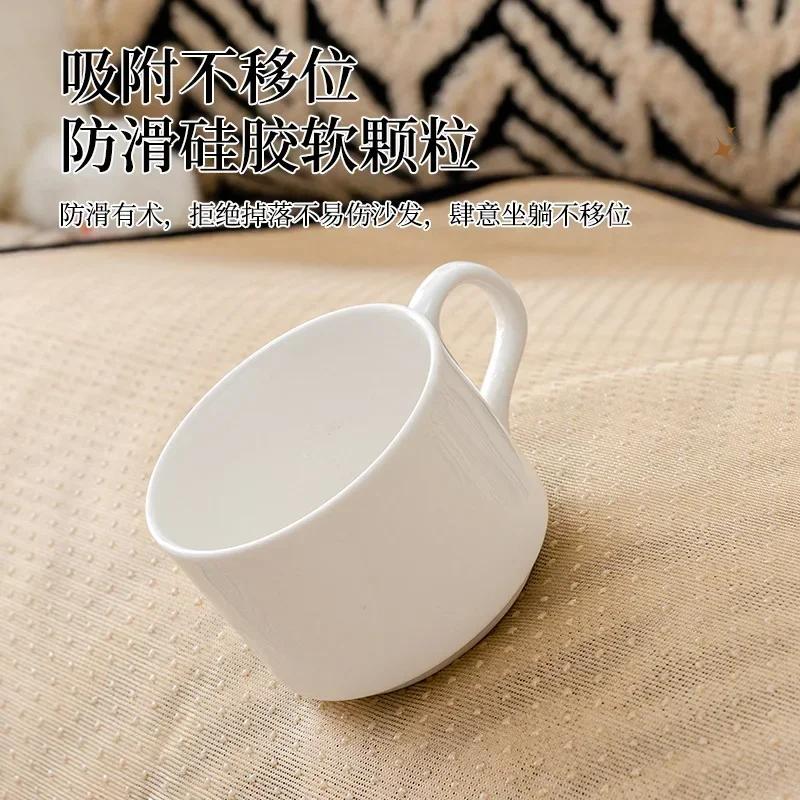 Thicken Stripe Plush Sofa Cover for Living Room Winter Anti-slip Wavy Edge Sofa Cushion Dust-proof Towel Furniture Protector
