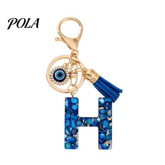Blue Series Keychain Pendant, Initial Letter Charm Key Chain with Eyes Tassel Design, A-Z Holder for Bags Backpacks Cars Accessories Sale Goods
