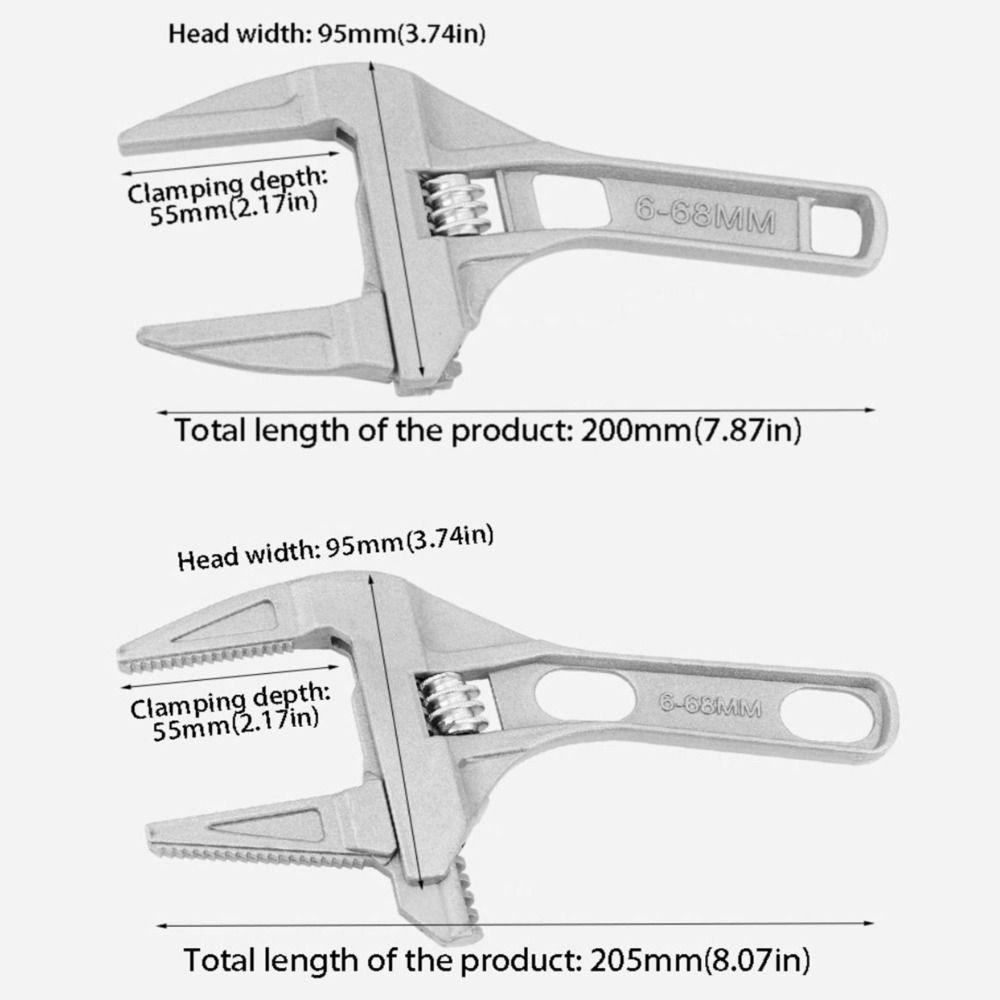 Large-opening Adjustable Wrench Multifunctional Plumbing Wrench Universal Pipe Wrench  Nut Removal