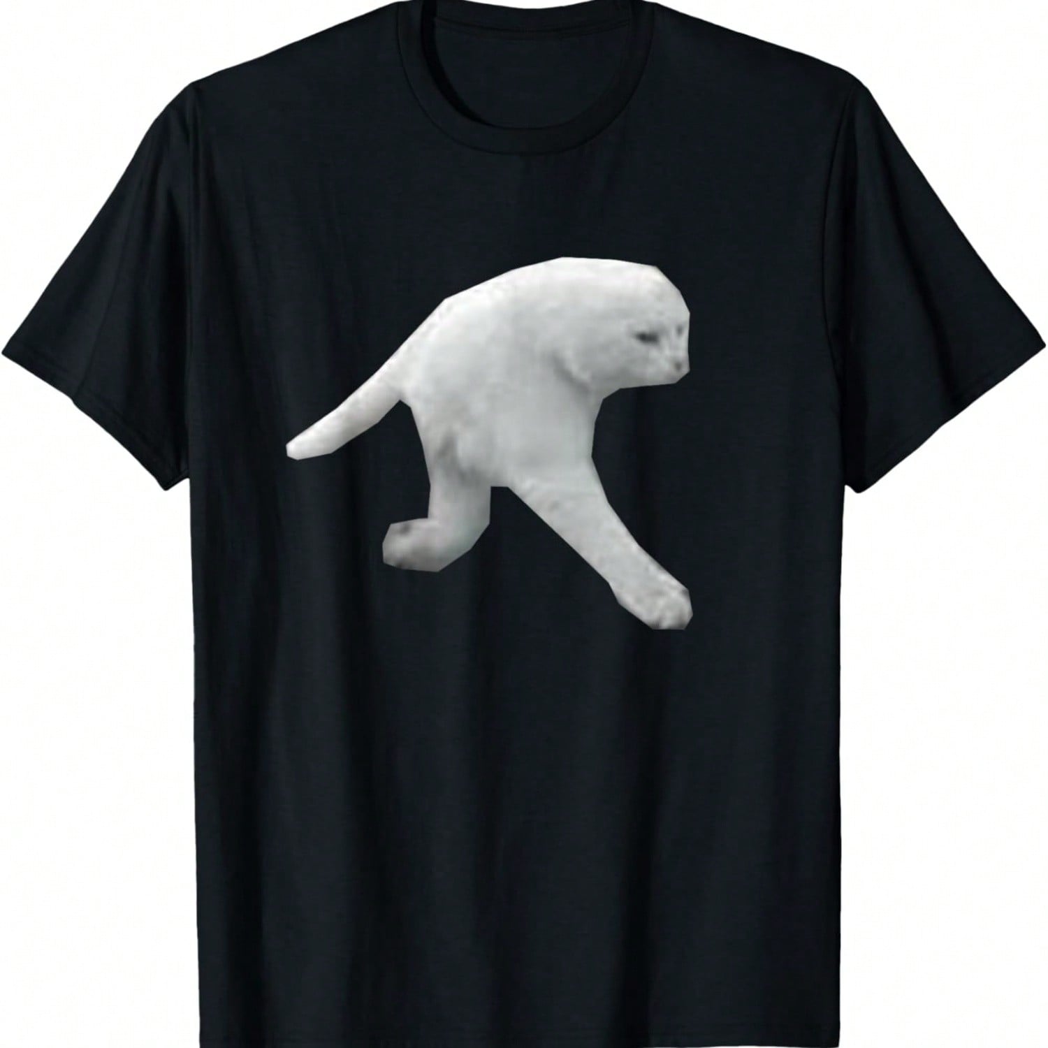 Half Cat Meme T-Shirt S разноцветный