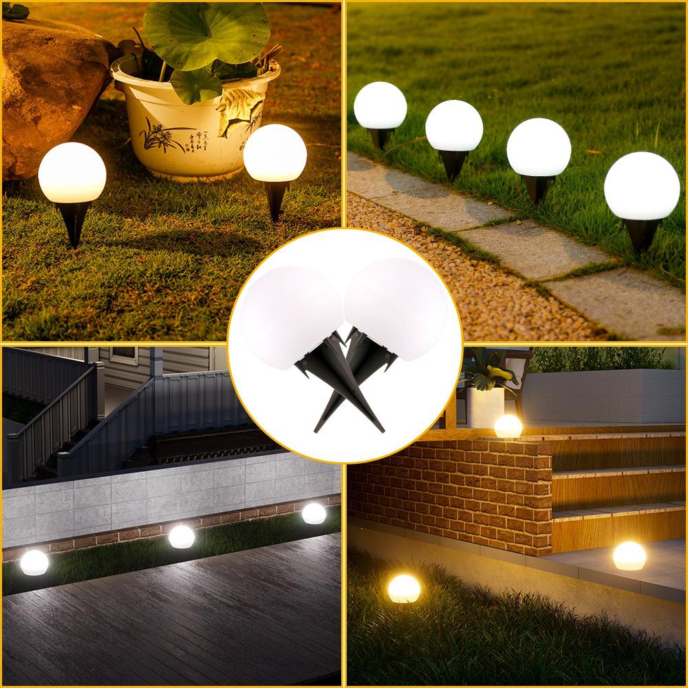 Rainproof Solar Garden Stake Light - Round Ball for Lawn, Pathway, Outdoor Courtyard, and Landscape