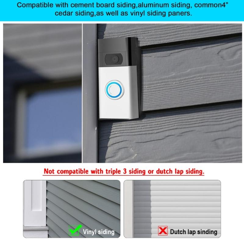 Universal Doorbells Mounting Brackets Vertical Doorbells Angles Wedges Mounting Brackets Plate for Vinyls Siding