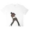 Cotton Americanstyle Portrait Printed Shortsleeved Loosefitting Summer Hiphop Streetwear Shirt