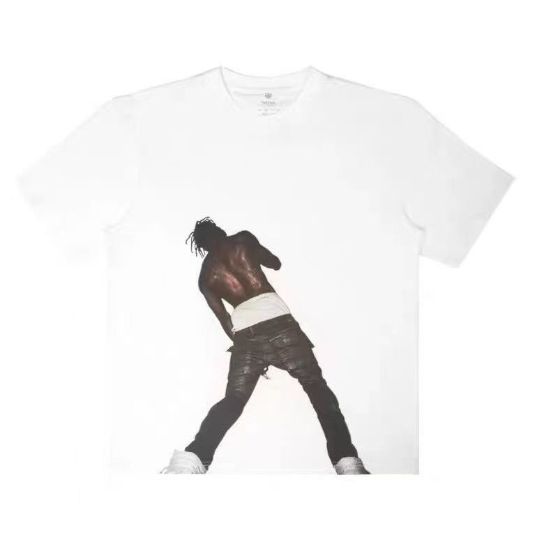 Cotton Americanstyle Portrait Printed Shortsleeved Loosefitting Summer Hiphop Streetwear Shirt