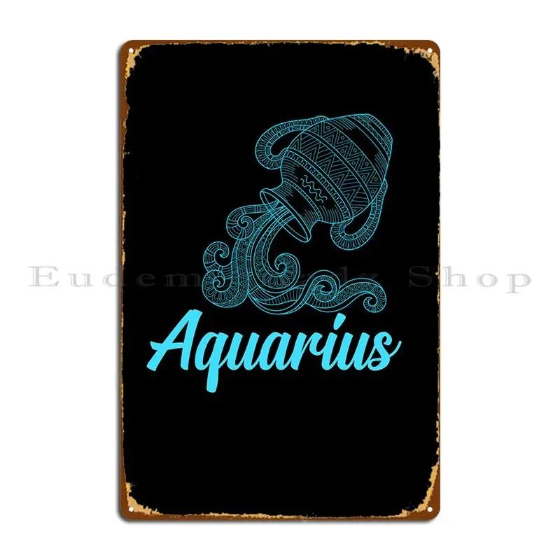 Aquarius Metal Sign Print Wall Decor Painting Club Club Tin Sign Poster 20x30cm（7.8x11.8inch）