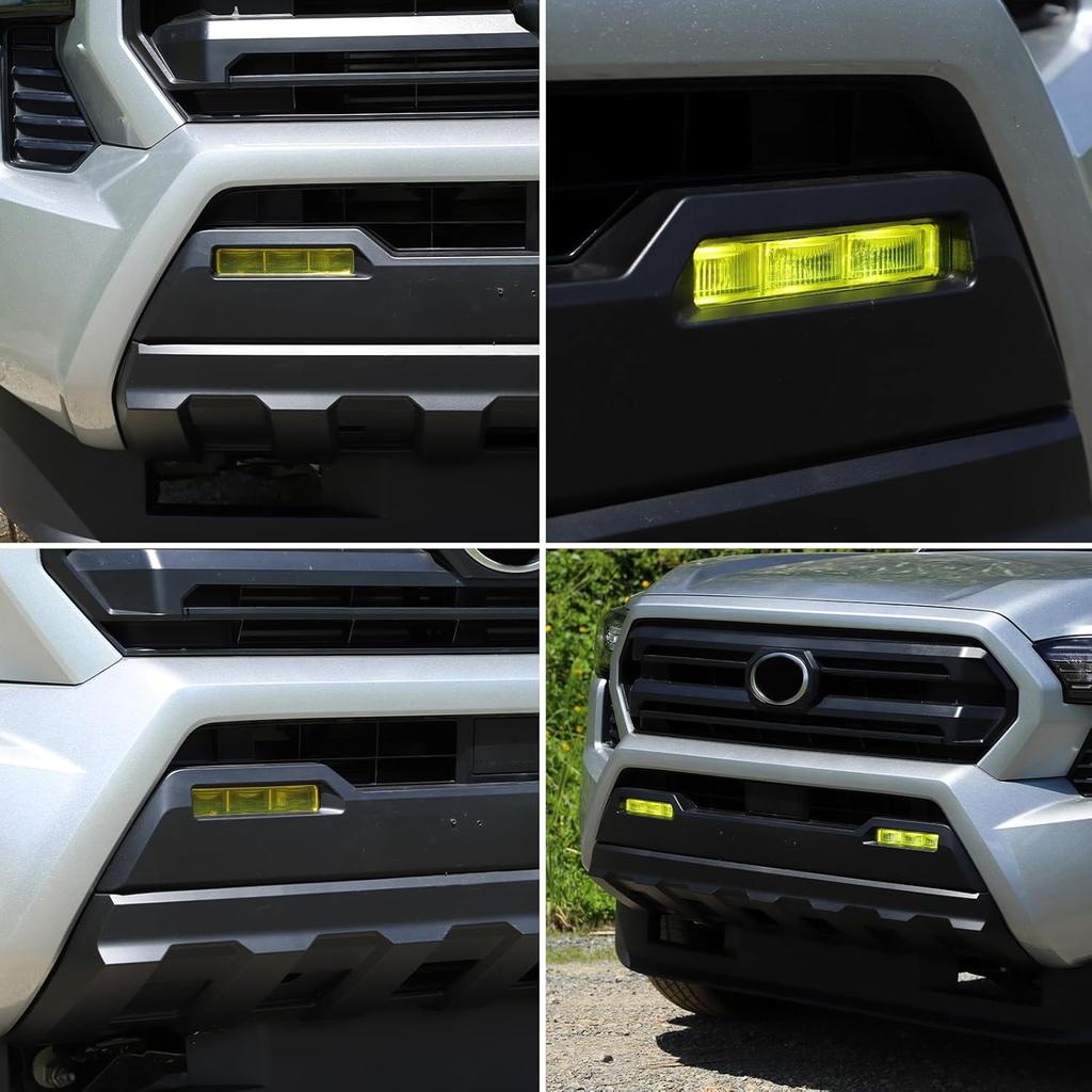 Daeiclru Car Front Fog Light Film Compatible with Toyota Tacoma 2024 2025, Front Fog Light Overlay Vinyl Decal Tint Film Sticker Fog Light Yellow
