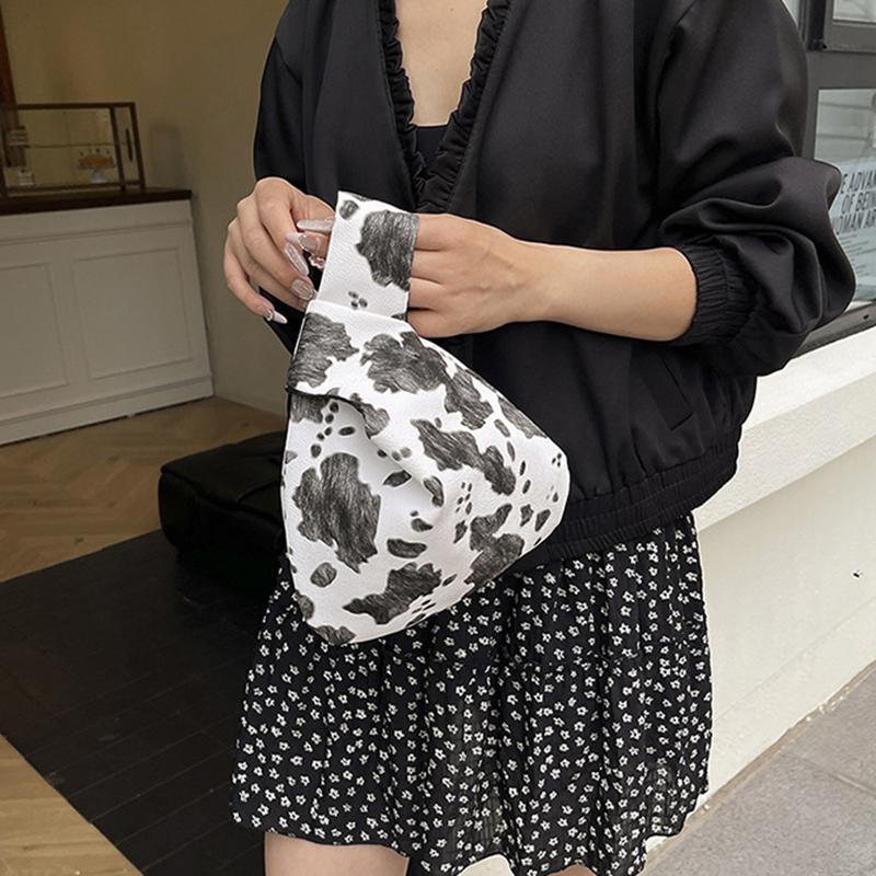 French Underarm Tote Bags for Women's Brown Leopard Handbag Clutch Bags Female Vintage PU Leather Shoulder Bags Versatile Casual KTB