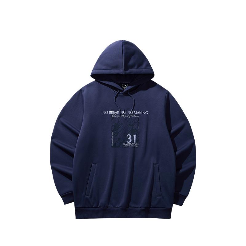 Anta Loose Casual Letter Soft Hoodie Fashion Sweatshirt Men Tops 152541701N-3 S