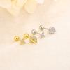 Luxury Sparkling Star Cartilage Earrings For Women Niche Design Screw Back Studs Shiny Minimalist Jewelry