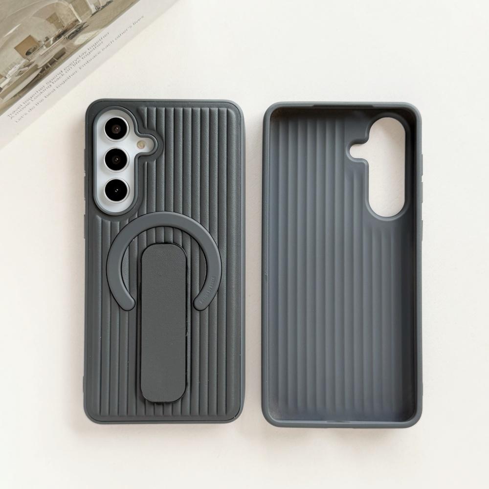 For For Samsung Galaxy S26 Plus Ultra Corrugated Pattern Case for For Samsung Galaxy S26 S25 S24 Plus Ultra Folding Stand Solid Cover Galaxy S26 Ultra