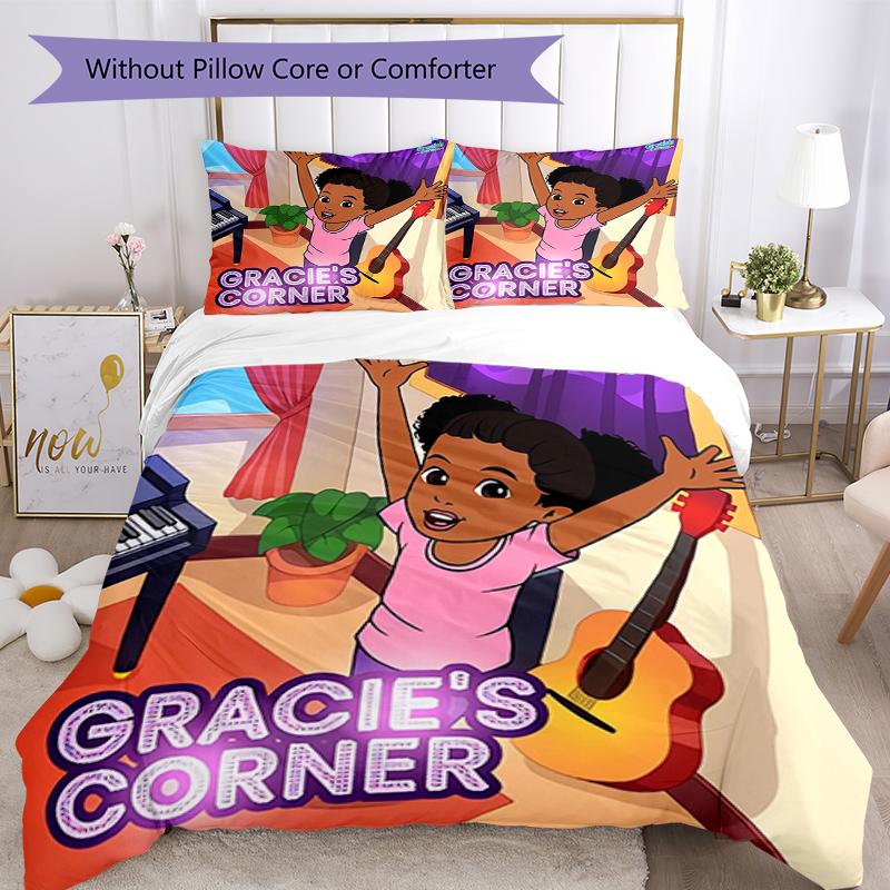 3pcs Gracie's Corner Bedding Set Duvet Cover Closure Includes 1 Duvet Cover & 2 Pillowcases, Soft and Comfortable for All Seasons.