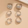 Ingemark Trendy Exquisite Irregular Geometric Rings Set Women Creative Simple Metal Opening Finger Ring Aesthetics Jewelry Gift