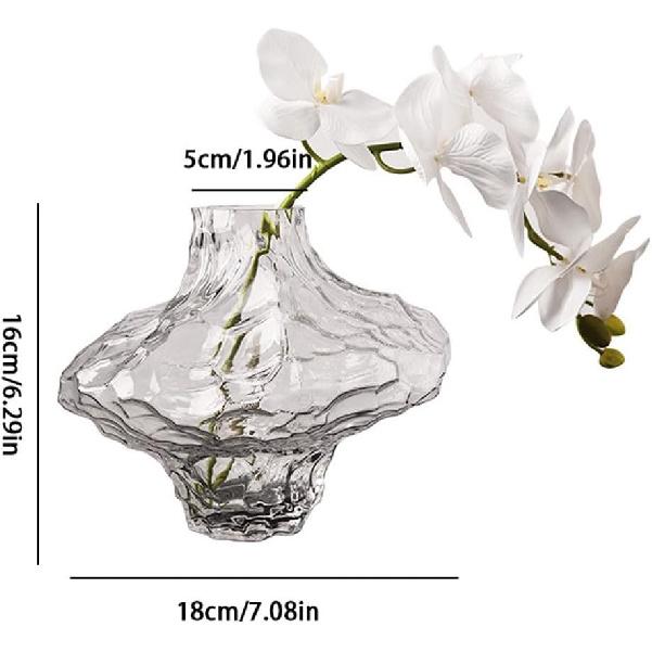 Vases Creative Glass Living Room Restaurant Vase Transparent Hydroponic Flower Arrangement Ornaments Desktop Vase(A)