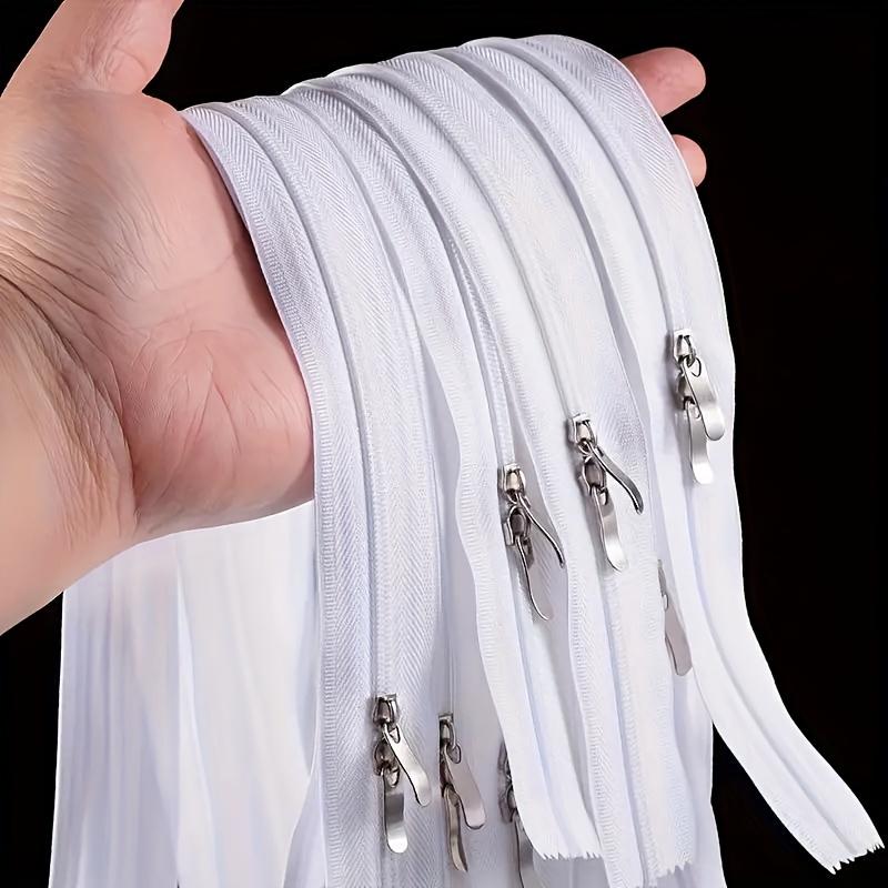 1pc Heavy-Duty Nylon Double-Headed Zipper Pulls Thickened & Elongated Multi-Purpose Zipper Accessories for Quilts, Pillows, Cushions White