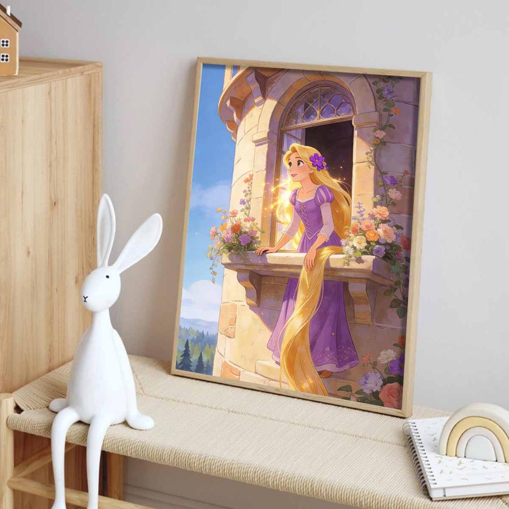 Disney Diamond Painting 5D DIY Full Circle Diamond Painting Kit Rapunzel Home Bedroom Wall Decor Crafts