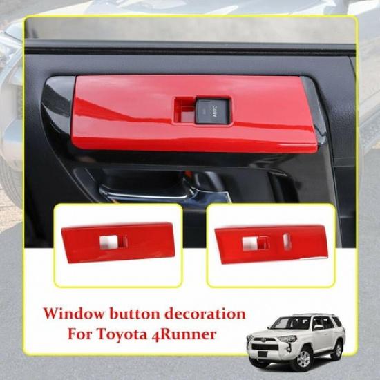 Red Window Lift Switch Button Panel Trim Decor Cover for 4Runner 10+ Accessories