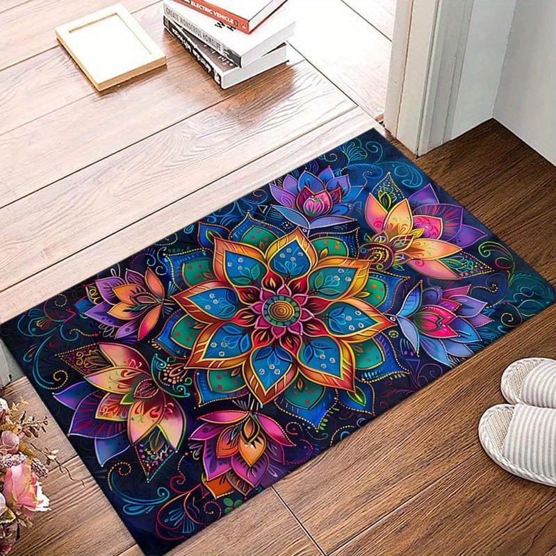 Mandala Flower Rug Bohemian Style Living Room Decor Colorful Carpets Boho Rug