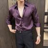 Men's High-End Pleated Striped Long-Sleeve Shirt - Spring 2025 Collection, CZ009