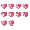 F26C 10Pcs Awareness Brooch Heart Alloy Pin Awareness Lapel Pins with Back Clasp For Healthcare Workers