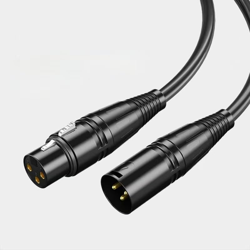 Neatula XLR Cable 3M Microphone Audio Interface Recording Live Balanced Connection Male-Female 3-Pin Black