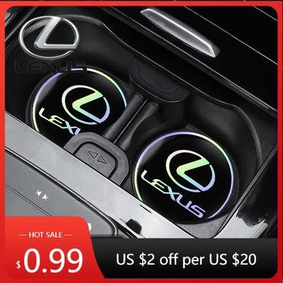 Interior Stickers 2Pcs Car Water Cup Mat Auto Interior Storage Pad Accessories For F SPORT GX460 Ct200h IS250 ES 220D IS2