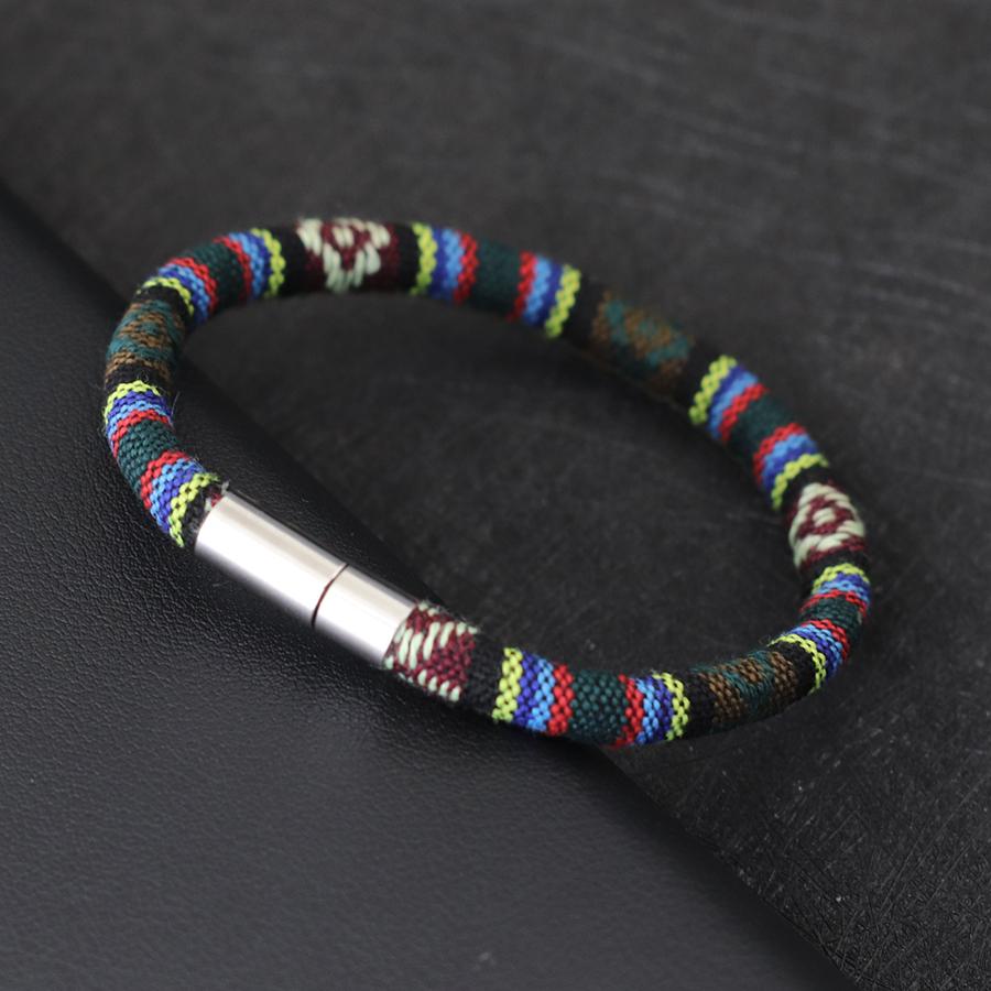 Noter New Bohemia Fabric Bracelet Unisex Insert Buckle Ethnic Tibetan Braclet Beach Leisure Accessories 6mm Cord Chain Braslet