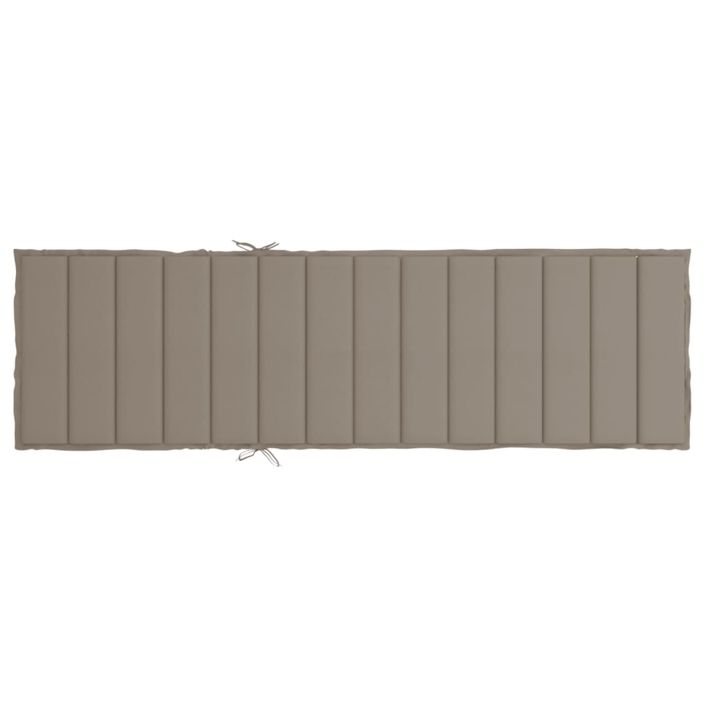 vidaXL Sun Lounger Cushion Taupe 200x70x3 Cm Oxford Fabric