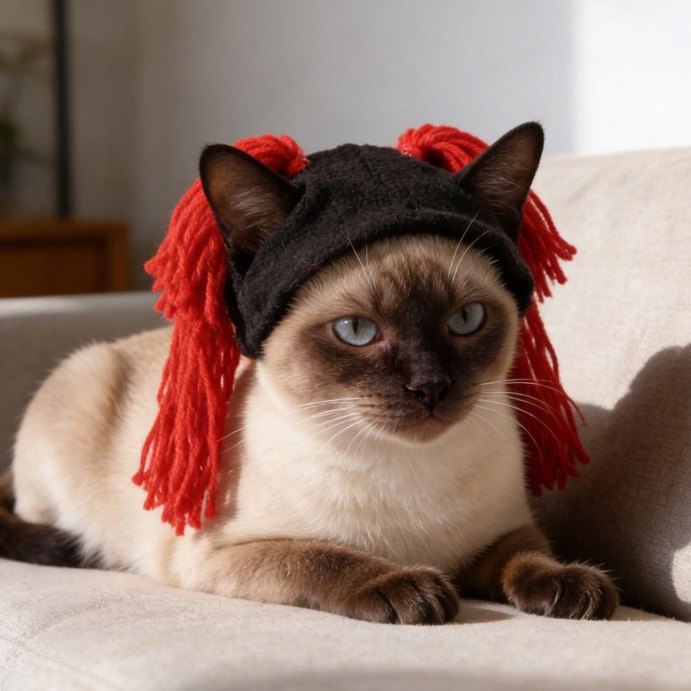 Decorative Cat Wig Funny Pet Costume Decorative Accessory Dog Wig  Daily Styling