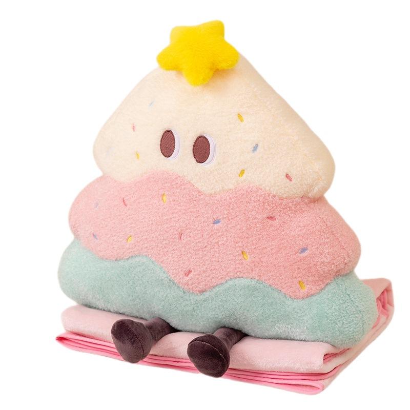 Girl Heart Soft Cake Tree Pillow Blanket Plush Toy Pine Tree Doll Girl Office Nap Blanket Rag Doll