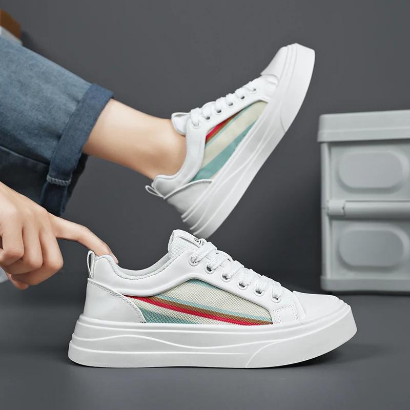 Fashion White Mens Sports Shoes Men Skateboarding Shoe Outdoor Running Sneakers Platform Casual Shoes Breathable Light Walking Shoes