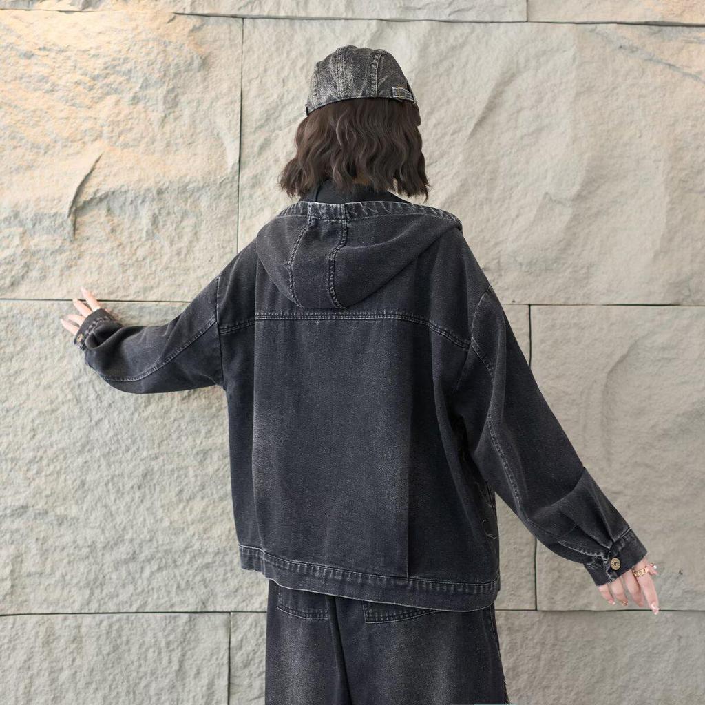 Spring 2026 Women's Denim Hooded Cardigan: Versatile, Casual, Plus Size