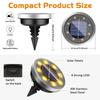 Solar Ground Lights IP65 Waterproof - LED Outdoor Landscape Lights for Yard Lawn Patio Deck