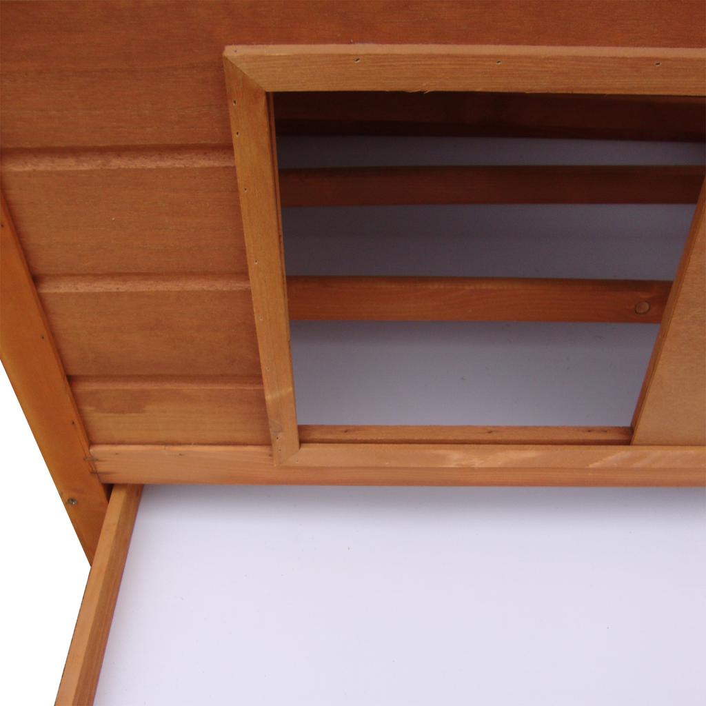 Wooden Chicken Coop with Waterproof Roof, Prefabricated Outdoor Chicken Coop, 160x98.5x107cm