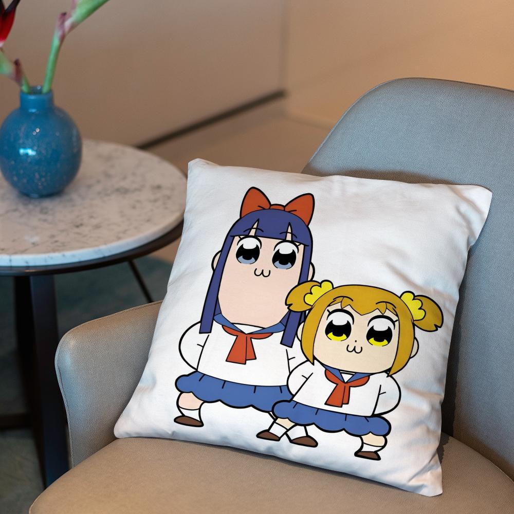 Cute Anime Pop Team Epic Cushion Cover 2-in-1 Reversible Plush Pillow Cover | Car/Sofa/Bed | Perfect Gift