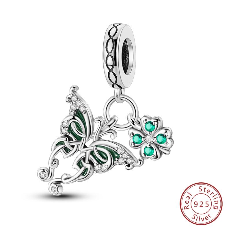 100% Copper Exquisite Cubic Zircon Butterfly Bee Ladybug Charms Bead Fit Qikaola Original Bracelet Fine Diy Jewelry