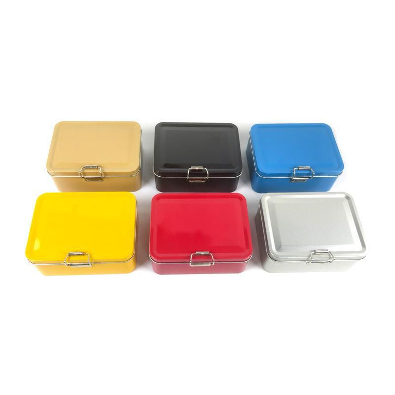 Buckle Clasp Metal Storage Tin Box Food Safe Iron Container with Lid for Homemade Cookies Candies Holiday Gift Packaging