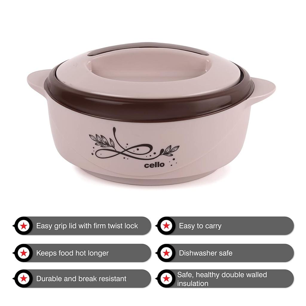Insulated Stainless Steel Casserole Set For Hot Food Storage | Ideal For Roti Rice Chapati | Modern Brown Design With Easy Grip Handle