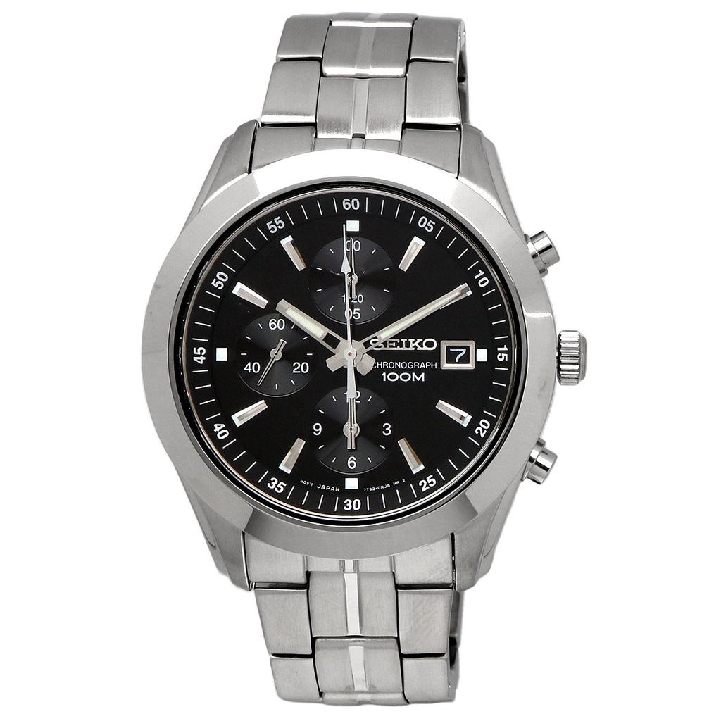 SEIKO Seiko 100M Water SNDA87P1 Watch, Chronograph, Resistant, Black, Men's, [ d]