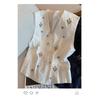 Women Floral And Star Embroidered V Neck Button Front Sleeveless Vest