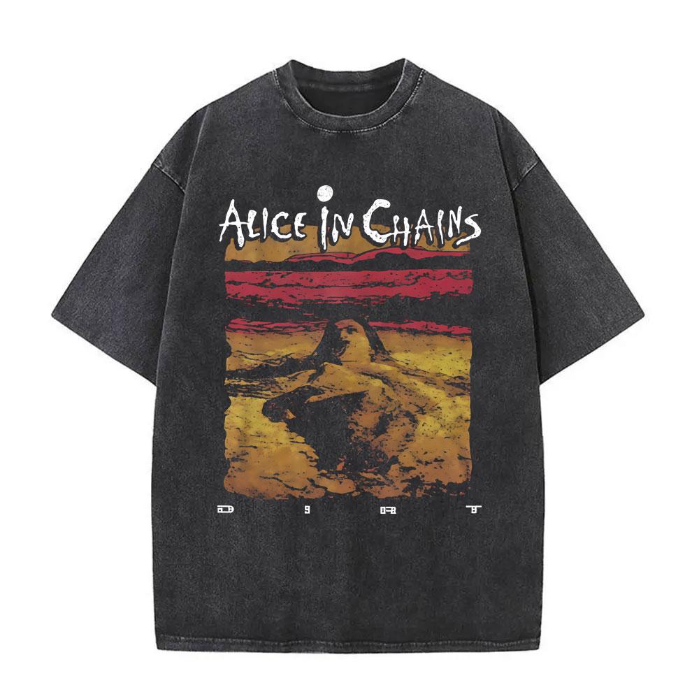 Prané Vintage Rocková Kapela Alice in Chains Grafický Potisk Obalu Alba Tričko Pánské Dámské Gotické Punkové Trička s Kulatým Výstřihem