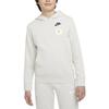 Nike Solid Color Hoodie With Floral Logo Kids Sweatshirt Gray DM8092-072